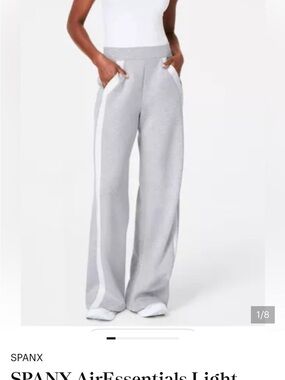 Spanx Air Essentials Grey Color Block Track Pants Grey